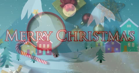 Festive Animation with Christmas Greetings and Decorations