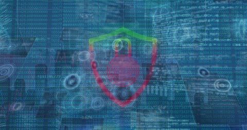 Cybersecurity and Data Protection with Digital Lock Symbol