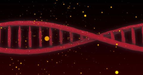 spinning dna strands with glowing elements on dark background - Download Free Stock Images Pikwizard.com