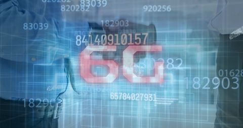 6G Technology with Handshake and Data Overlay - Download Free Stock Images Pikwizard.com