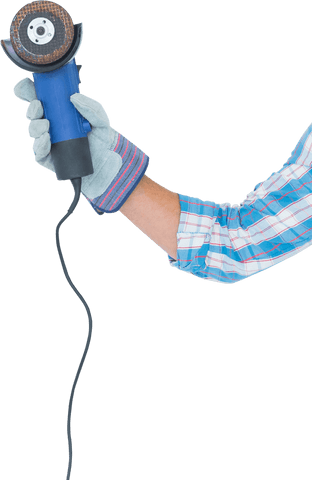 Gloved Hand Holding Blue Power Saw Transparent Background - Download Free Stock Videos Pikwizard.com