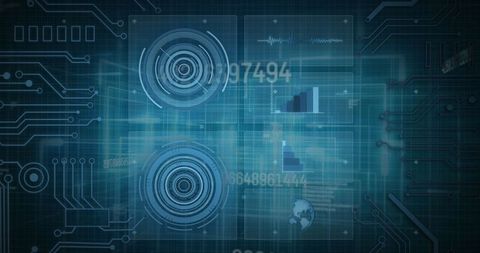 Futuristic Digital Interface with Data Visualization and Networking Elements - Download Free Stock Images Pikwizard.com