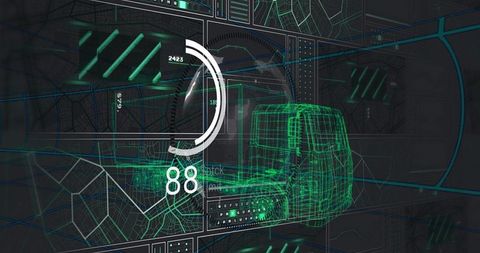 High-Tech Control Interface with Vehicle Visualization