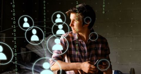 Digital Nomad with Smartphone and Data Interface Network