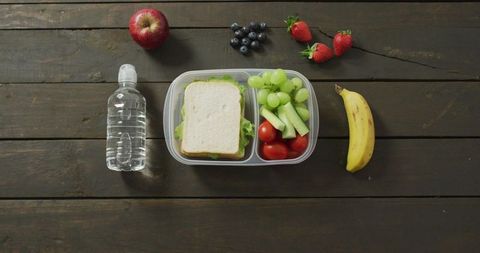 Healthy Packed Lunch with Fresh Fruits and Vegetables - Download Free Stock Images Pikwizard.com
