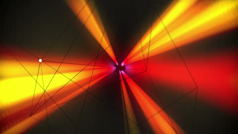 Abstract Geometrical Shapes with Vibrant Orange Light Beams