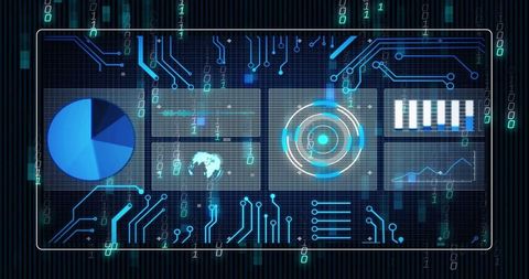 Futuristic interface dashboard with infographics and digital design