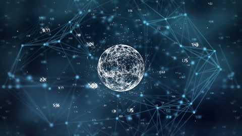 Digital Globe with Network Connections and Random Numbers