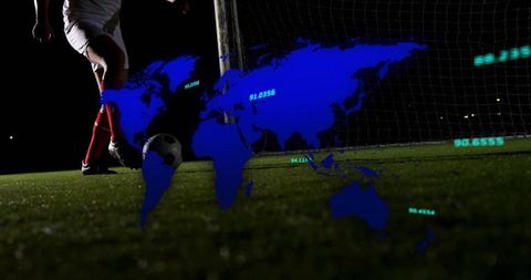 Soccer Player and Global Tech Strategy Visualization on Turf