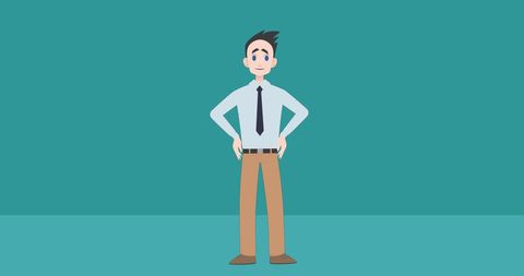 Animated Businessman Smiling on Green Background - Download Free Stock Images Pikwizard.com