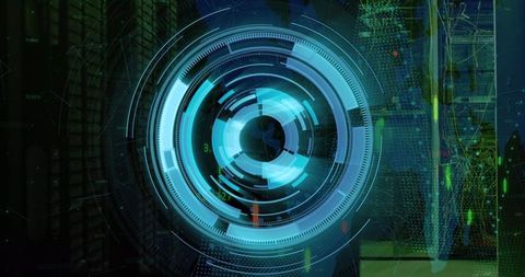 Digital hud interface in server room environment