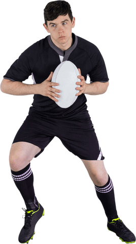 Rugby Player Holding Ball with Intensity Transparent Background - Download Free Stock Videos Pikwizard.com