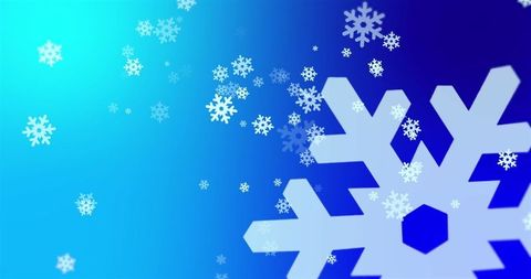 Falling snowflakes graphic on blue winter background
