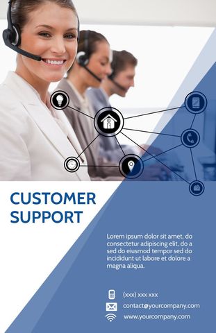 Smiling Customer Support Agent with Headset for Professional Assistance - Download Free Stock Templates Pikwizard.com