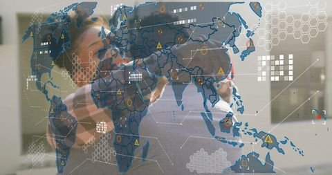 Global Connectivity Concept with People Embracing