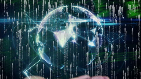 Digital Globe with Data Streams Representing Global Connections and Networks