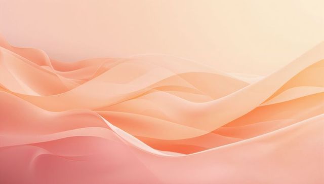 Ethereal silk-like pastel ribbons flowing in translucent gradient waves