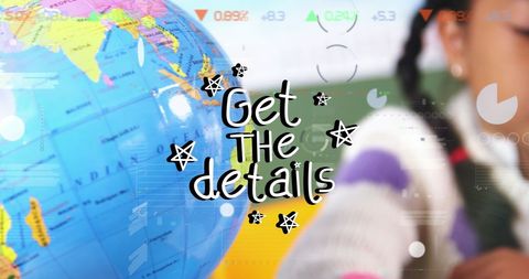 Digital Learning Concept with Schoolgirl Near Globe