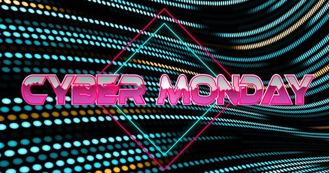 Cyber Monday Neon Lights Futuristic Digital Background - Download Free Stock Images Pikwizard.com