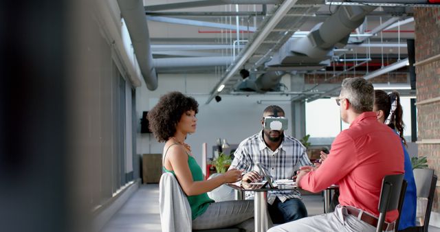 Diverse Team Collaborating in Modern Office with VR Technology - Download Free Stock Images Pikwizard.com