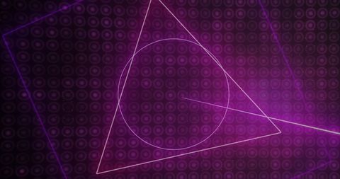 Neon Geometric Shapes on Digital Purple Background - Download Free Stock Images Pikwizard.com
