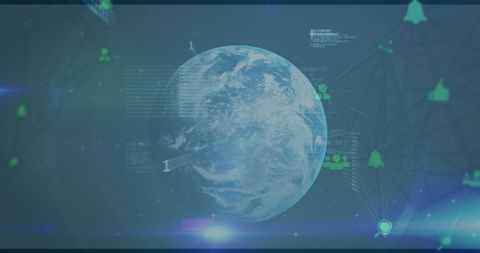 Global Network with Data Processing over Earth - Download Free Stock Images Pikwizard.com