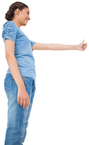 cheerful young woman giving thumbs up transparent background - Download Free Stock Videos Pikwizard.com