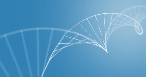 Dynamic Digital DNA Strand Illustration on Light Blue Background