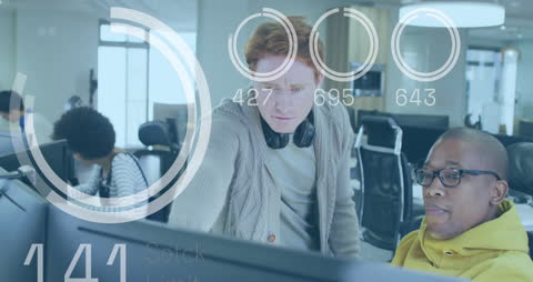 Business Collaboration and Data Analysis in Modern Office