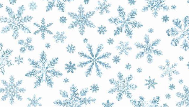 Watercolor icy blue snowflake pattern repeating seamless winter wrapping paper