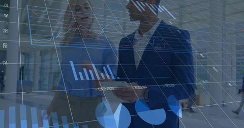 Team Analyzing Digital Financial Data Overlay in office - Download Free Stock Images Pikwizard.com