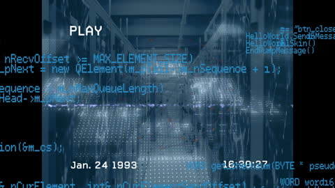 Futuristic Data Processing Animation with Digital Interface Elements
