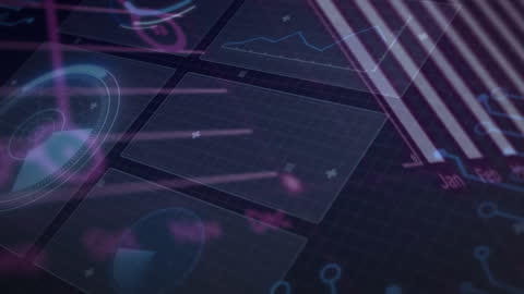 Futuristic Data Analytics Display with Digital Interface