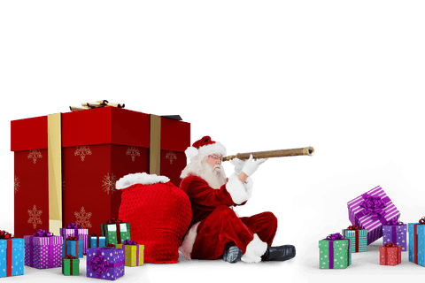 santa claus looking through telescope transparent background - Download Free Stock Videos Pikwizard.com