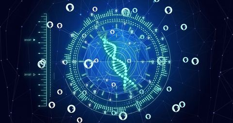 Abstract DNA Network with AI Iconography - Download Free Stock Images Pikwizard.com