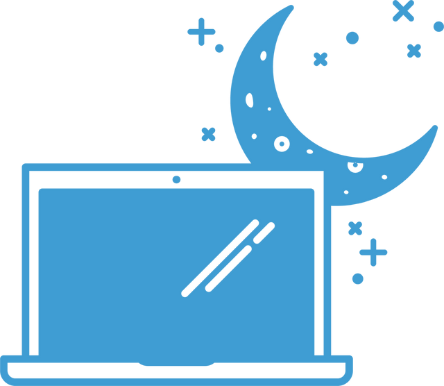 Transparent Digital Illustration of Laptop with Moon and Stars - Download Free Stock Videos Pikwizard.com