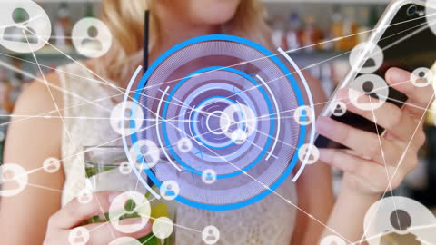 Using Smartphone with Digital Network Overlay in Social Connection Concept