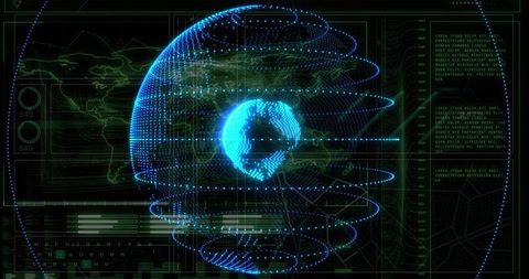 Futuristic Digital Globe Visualization in Cyberspace Frame - Download Free Stock Images Pikwizard.com