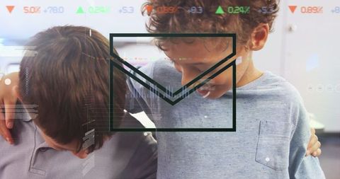 Children's friendship and email icon interaction