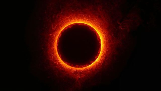 Fiery Vortex Swirling Around Dark Cosmic Void