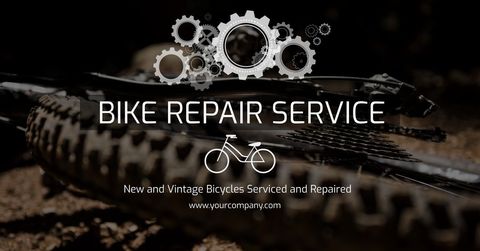 bicycle maintenance service poster with gears and chain iconography - Download Free Stock Templates Pikwizard.com