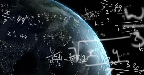 Mathematical Formulas Hovering Over Planet Earth - Download Free Stock Images Pikwizard.com