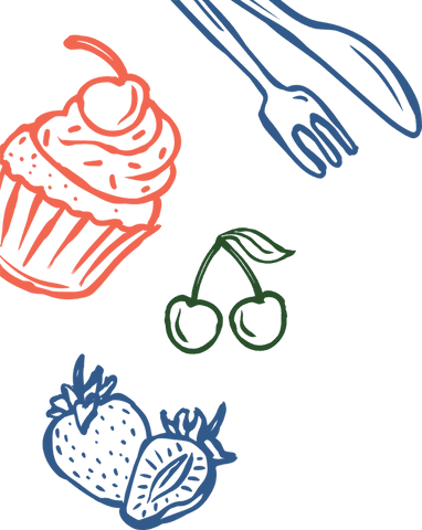 Playful Transparent Dessert Line Art with Fruits and Utensils - Download Free Stock Videos Pikwizard.com