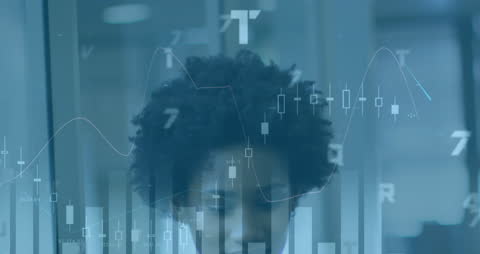 Animated Financial Data Overlay on Business Team