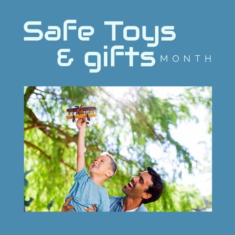 father and daughter celebrating safe toys month - Download Free Stock Templates Pikwizard.com