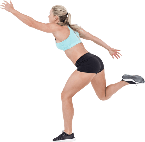 Athletic Caucasian Woman Reaching in Sports Attire Transparent Background - Download Free Stock Videos Pikwizard.com