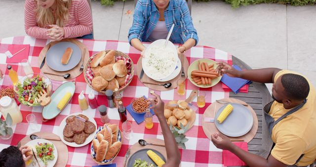 Diverse Friends Enjoying Outdoor Picnic Feast Together - Download Free Stock Images Pikwizard.com