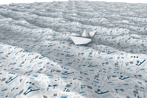 Transparent Paper Boat Navigating Financial Document Waves Texture - Download Free Stock Videos Pikwizard.com