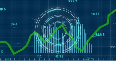 Futuristic Financial Data Visualization with Graph - Download Free Stock Images Pikwizard.com