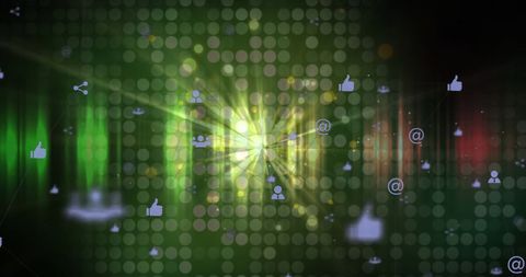 Digital Green Technology Concept with Social Media Icons - Download Free Stock Images Pikwizard.com